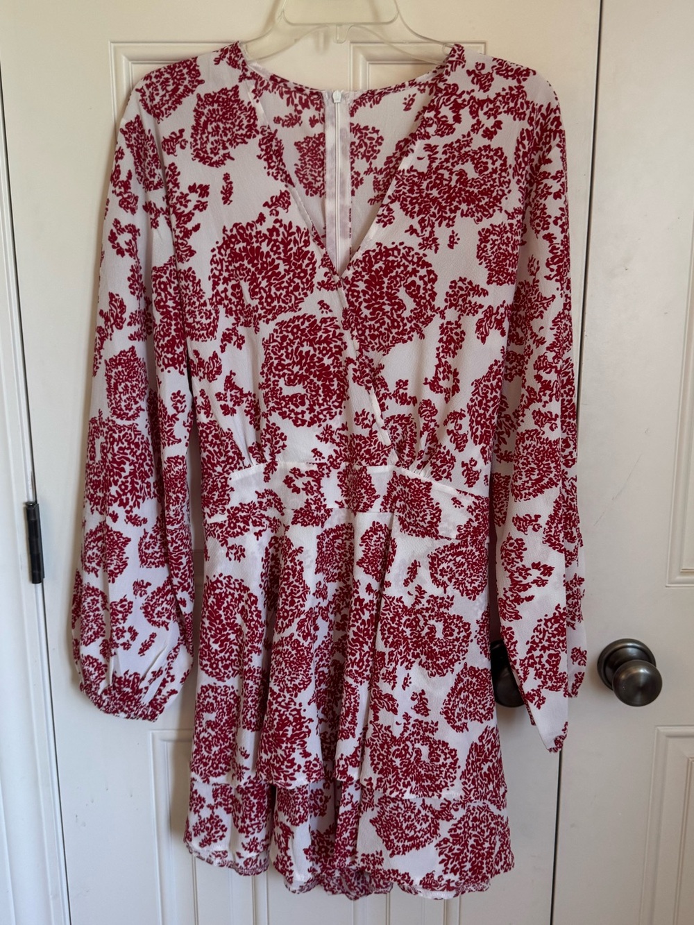 NEW!  Red/Cream Toile Romper XXL